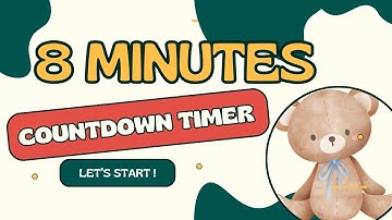BEAR COUNTDOWN ! 2:00 🐻 countdown timer from 8 minutes to zero in minutes and seconds / 480"