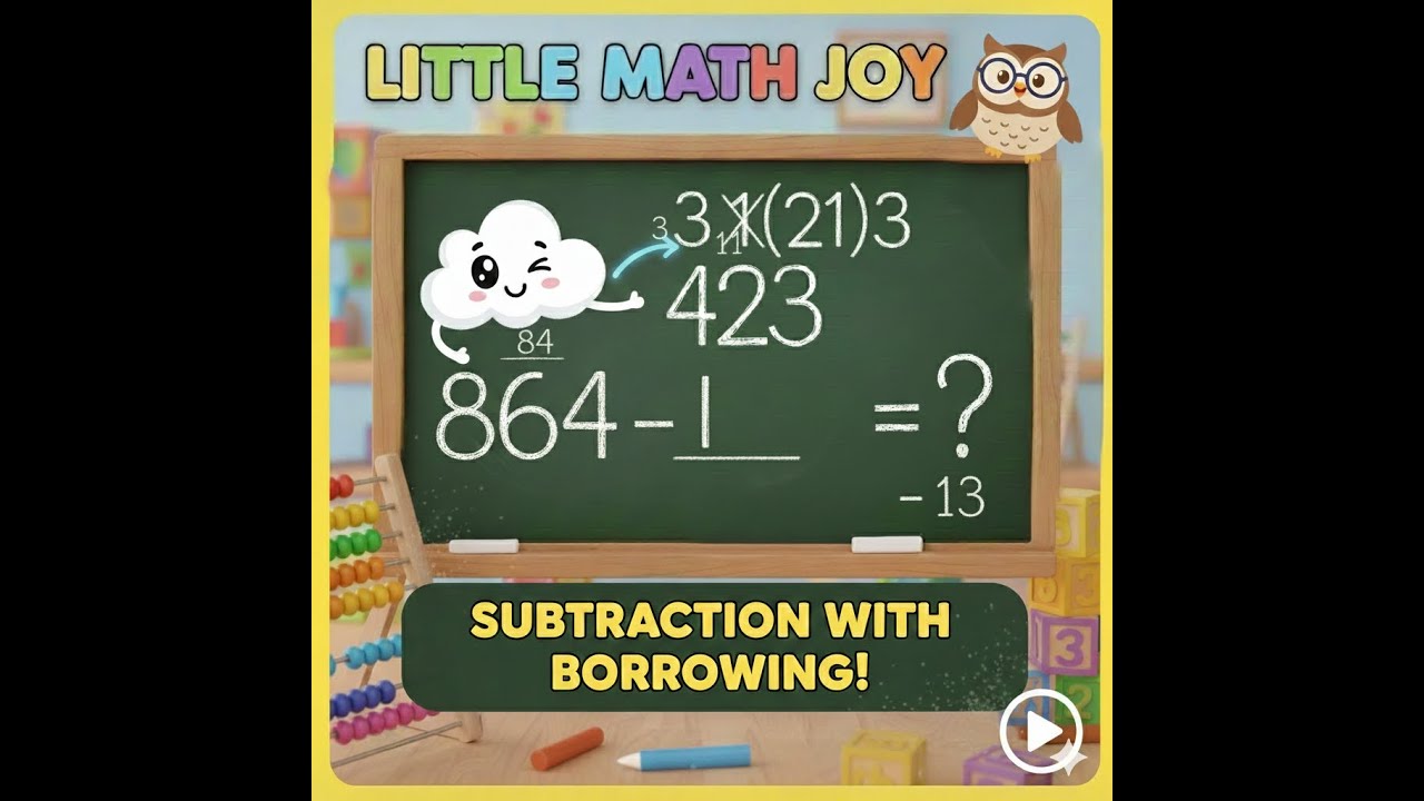 How to Subtract using Borrowing Method | Math Made easy Kids |