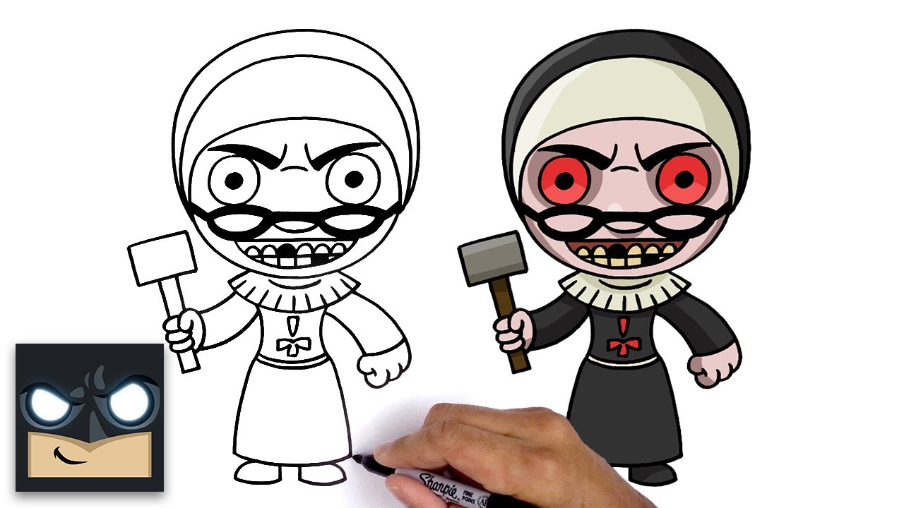 How To Draw Evil Nun | Cartooning Club - YouTube