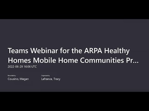 ARPA Webinar Series: Applications Open for Mobile Home Communities ...