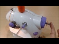 How to use and to wind a bobbin on a portable mini sewing machine with pedal video