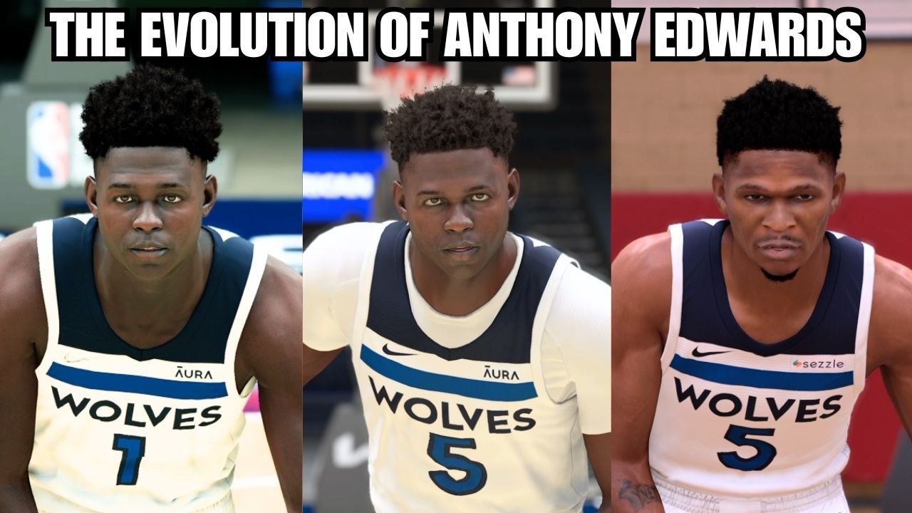 アンソニー・エドワーズの進化（NBA 2K22 - NBA 2K26）評価、統計
