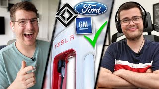 Tesla gewinnt: Warum Ford, GM & Co jetzt Supercharger nutzen! - KREWKAST #217