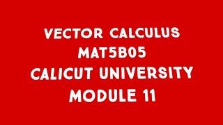Vector Calculus 30