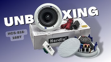 Herdio 6.5-inch Bluetooth Ceiling Speaker 320W 2-Way In-Wall Amplifier for Bathroom, Kitchen