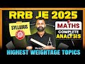 RRB JE 2025 | RRB JE CBT 1 Maths Syllabus | RRB JE Maths Highest Weightage Topics