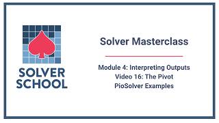 Solver Masterclass | Module 4: Interpreting Outputs — The Pivot: PioSolver Examples (4.16)