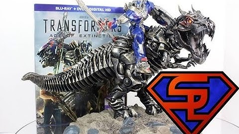 Transformers Age Of Extinction Blu-Ray Grimlock With Optimus Prime Statue Amazon Exclusive Review
