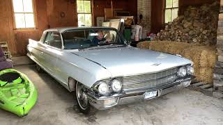 Super Cold Start of a 1962 Cadillac Coupe Deville and taking it home after sitting for a month