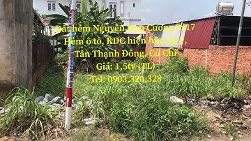 Đất hẻm xe hơi ấp 9 Nguyễn Kim Cương, Tân Thạnh Đông, Củ Chi 9x17m