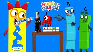 Numberblocks Toilet White Eating Simulation Coca Cola and Mentos | Numberblocks Puzzle Game Algodoo