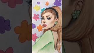 Dibujo A Acuarela Ariana Grande Síganme En Todas Las Plataformas Como Arts Antel