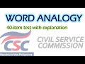 40item analogy for civil service exam 2020 reviewer entrance exam