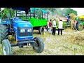 Threshing and Harvesting with Sonalika 60 Rx and Newly Colored Trolley