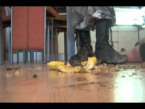 Thumbnail for stomping food in army boots