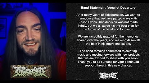 Ingested announced the departure of vocalist Jason Evans