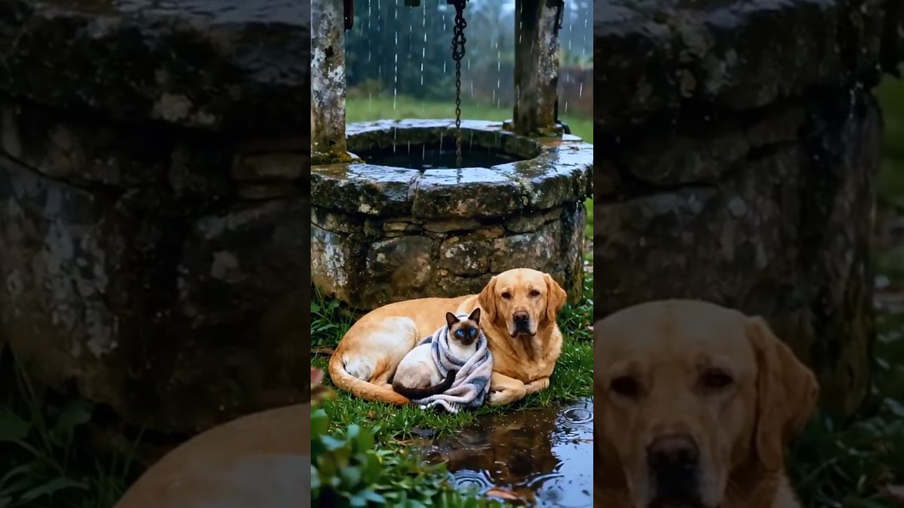 Golden Retriever Saves a Cat Trapped in a Deep Well 💔🐕🐱