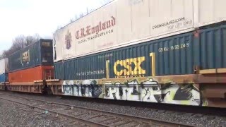 Big Fast CSX  Double Stack Train