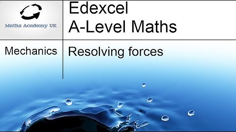 Resolving Forces - part 1