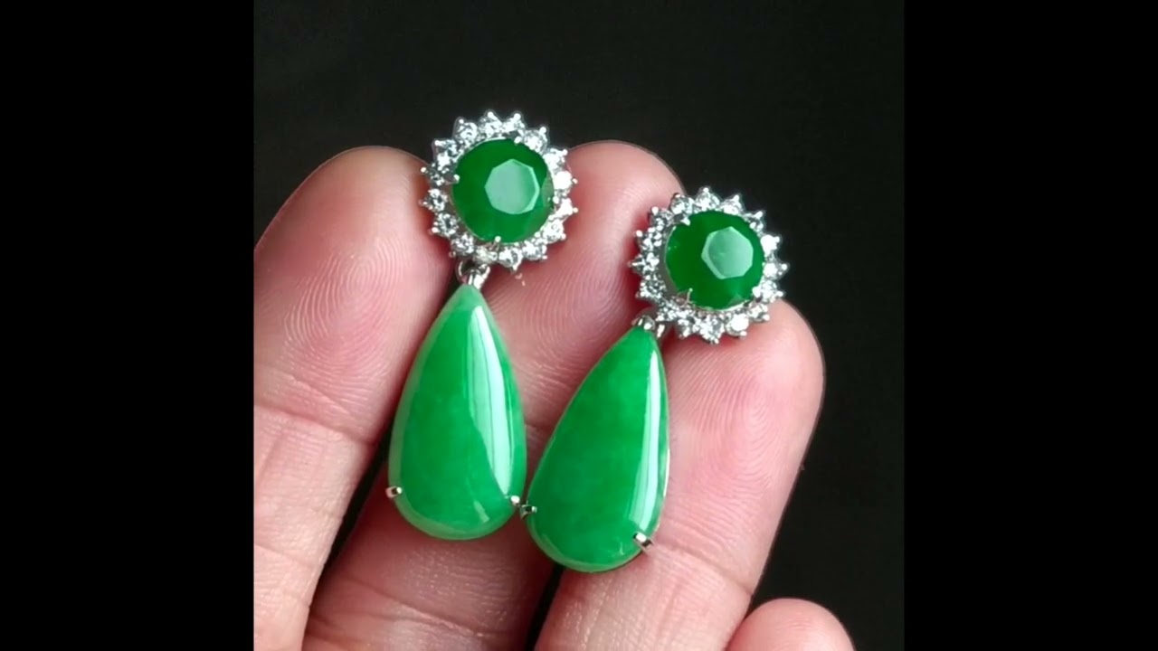 Gem Gardener: Art Deco Vintage Jadeite Earrings 18k