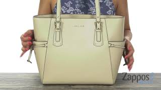 michael kors voyager east west crossgrain leather tote