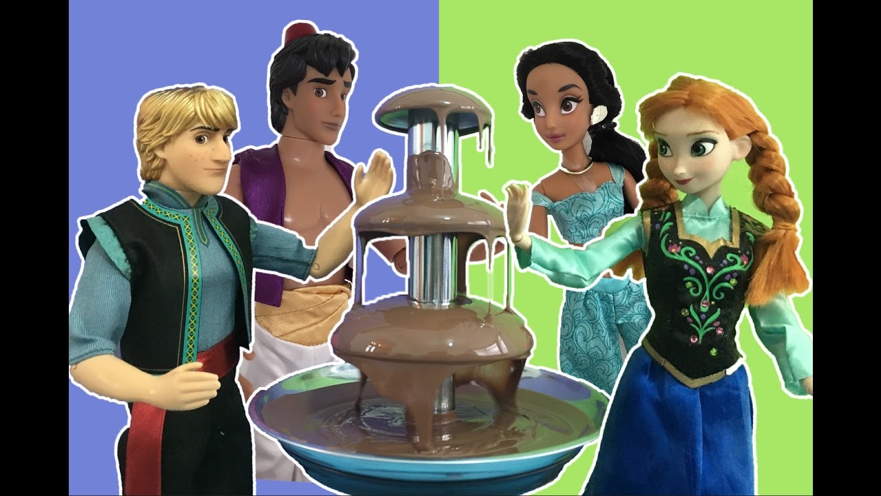 Disney Princess vs Princes Chocolate Fountain Challenge + Surprise Eggs
