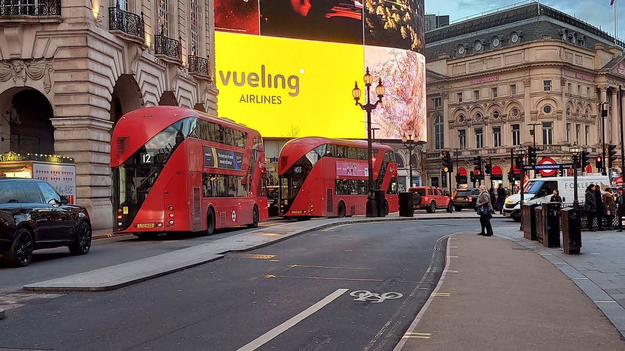 London, England Double Bus Ride | Bus Tour 2023 | Busy Route in London Oxford Circus | 