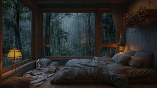 Relaxing Rain Sounds in Forest - Healing With Rain Sounds On Window for Stress Relief, Meditation