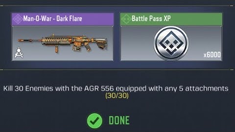 COD Mobile Kill 30 Enemies with AGR 556 equipped with any 5 attachments Task Complete