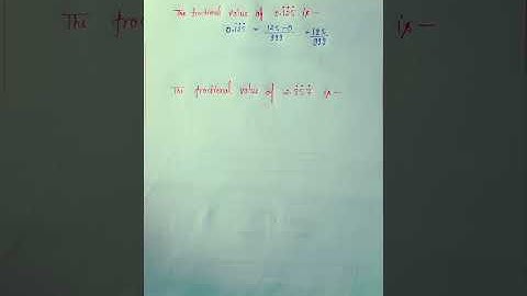 Short trick || non- terminati recurring decimal || fractional value 👌👌