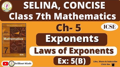 Class 7th ICSE | Selina Math | Ch-5 Exponents | Laws of Exponents | Introduction to Ex: 5 (B)
