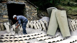 TEJAS artesanas elaboradas A MANO por veteranos TEJEROS y su cocción en un horno tradicional