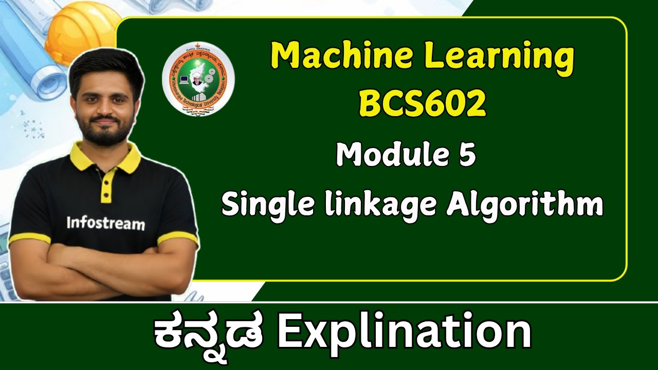 Single Linkage (MIN) Algorithm | VTU Machine Learning | BCS602 - YouTube