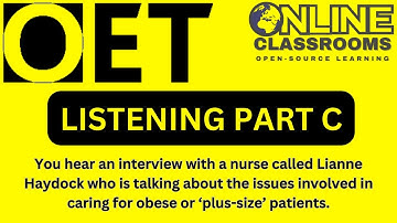 Oet listening part C sample test OET 2.0 Online Classroom
