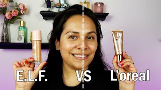 Elf Halo Glow Liquid Filter VS L'oreal Lumi Glotion - Comparison - Swatches and Try On