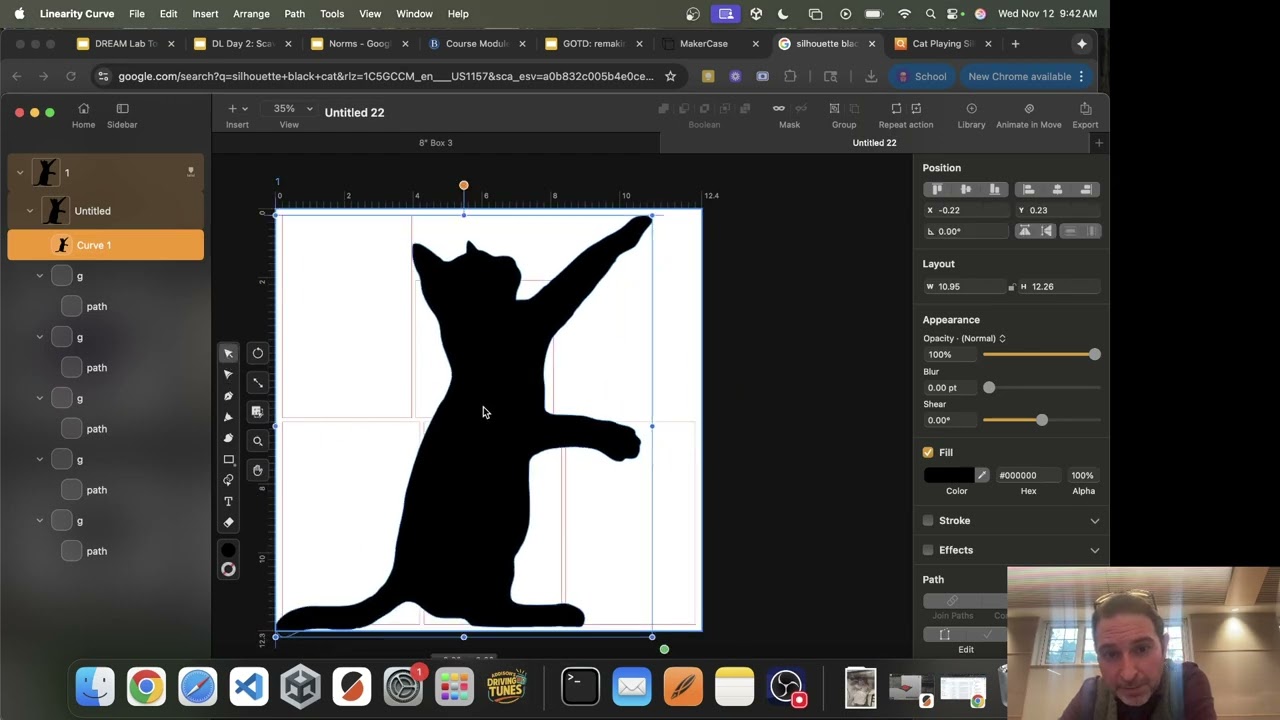 laser cut cat Pencil Holder in linearity curve tutorial