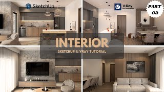 SketchUp Interior Design Tutorial # 05 (B) | Vray Rendering
