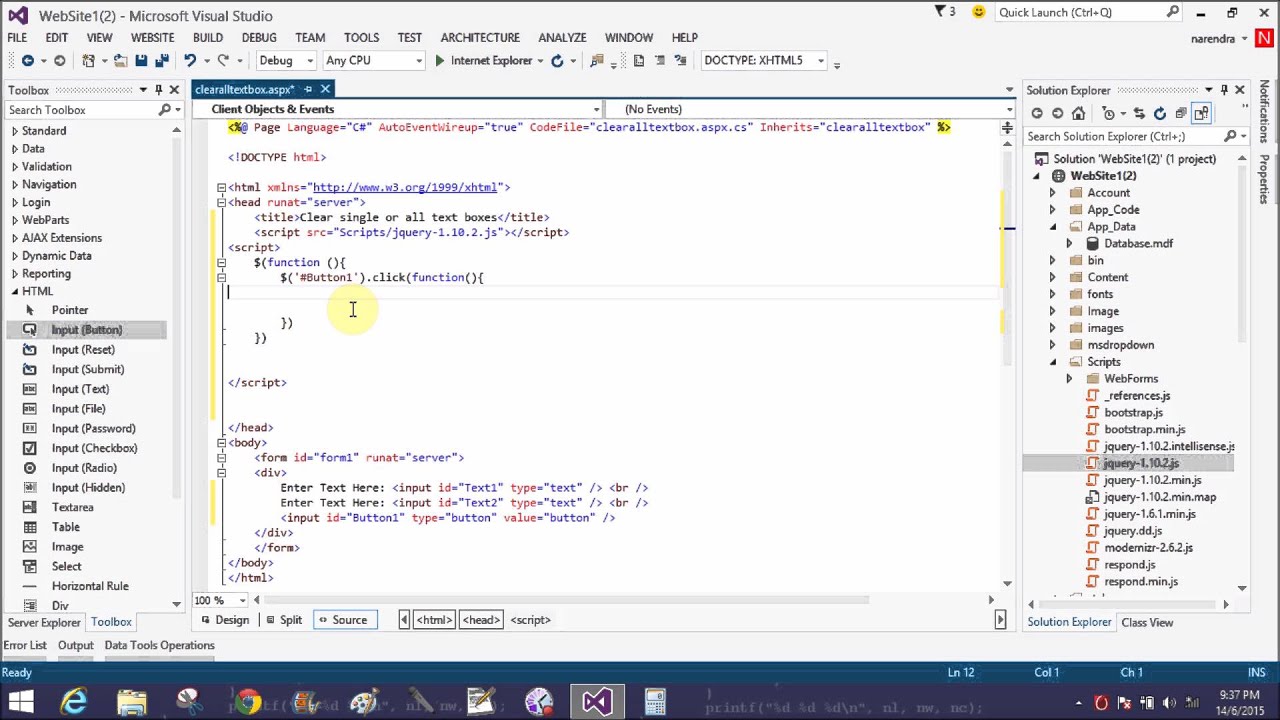 How to Reset single or all TextBoxes using JQuery - YouTube