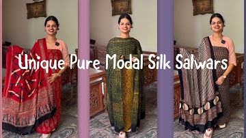 EPI 330|UNIQUE MODAL SILK SUITS|DESIGNER HANDBLOCK AJRAKH PRINT #modalsilk #ajrakh   @curatedvault