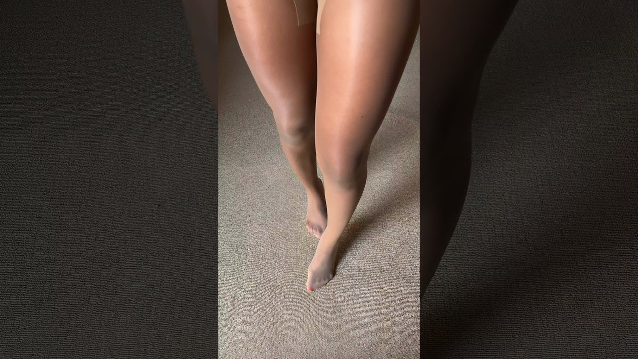 Silky-Smooth Barely-There Tights Try-On