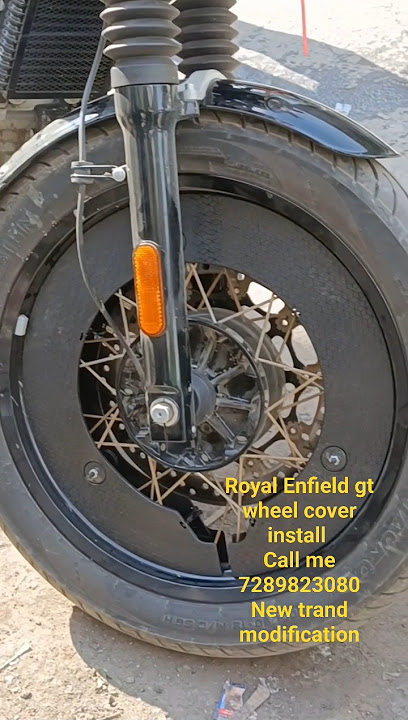😱😱Royal Enfield gt wheel cover install#royalenfield #wheelcover #lamination #ppf #modified #viral 💯