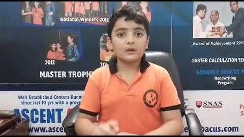 Double digit tables by 7 yr old in just one go till 50 lengths ! Watch Vihaan Bhan perform.with ease