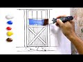 How to Paint Rusty Cabin Door in Acrylics / Time-lapse / JMLisondra