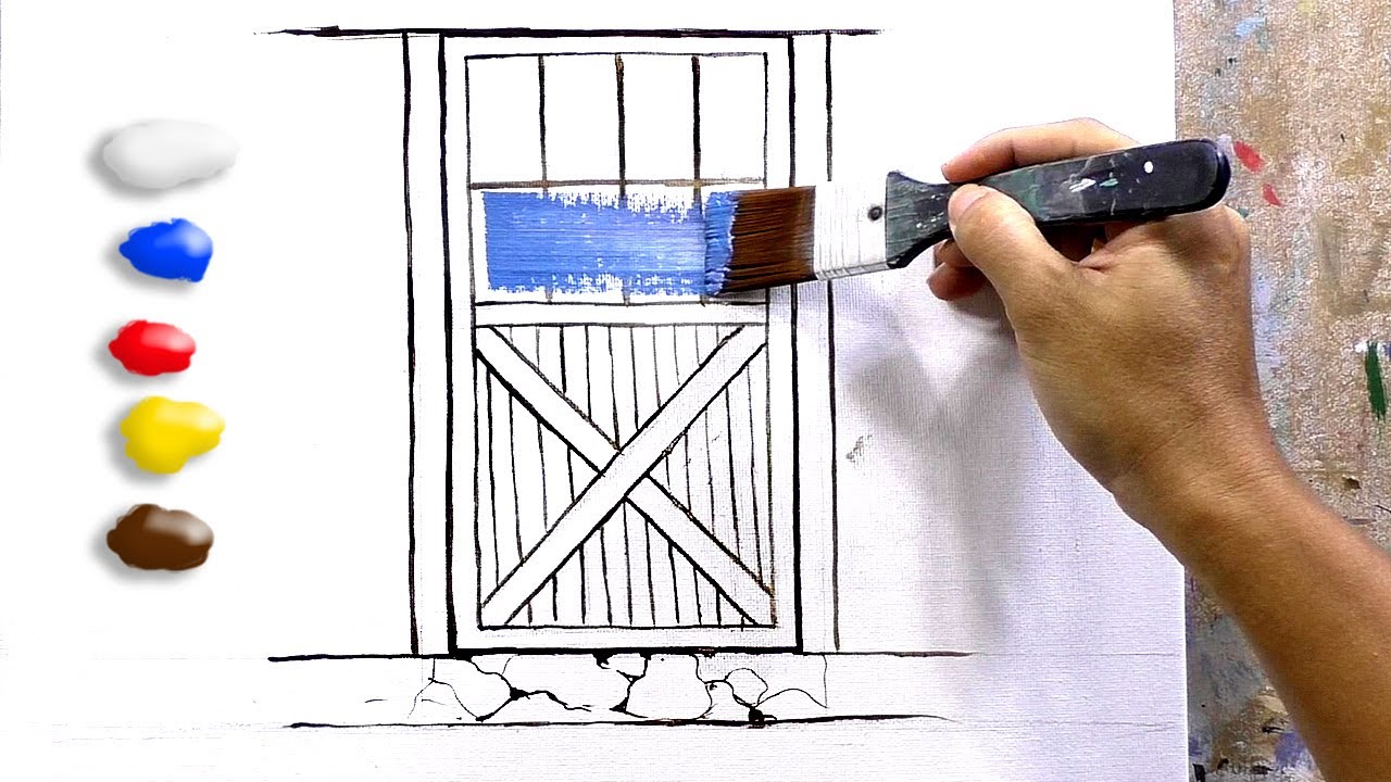 How to Paint Rusty Cabin Door in Acrylics / Timelapse / JMLisondra