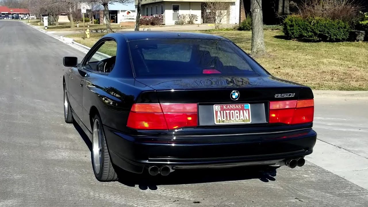 BMW 850i v12 Custom exhaust - acceleration and flyby - YouTube