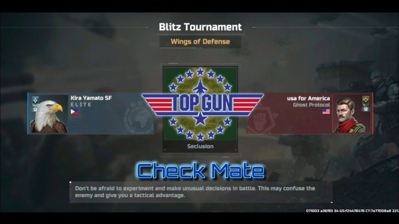 "Top Gun" Check Mate || Art of war 3 - Blitz Tournament - Wings of Defense