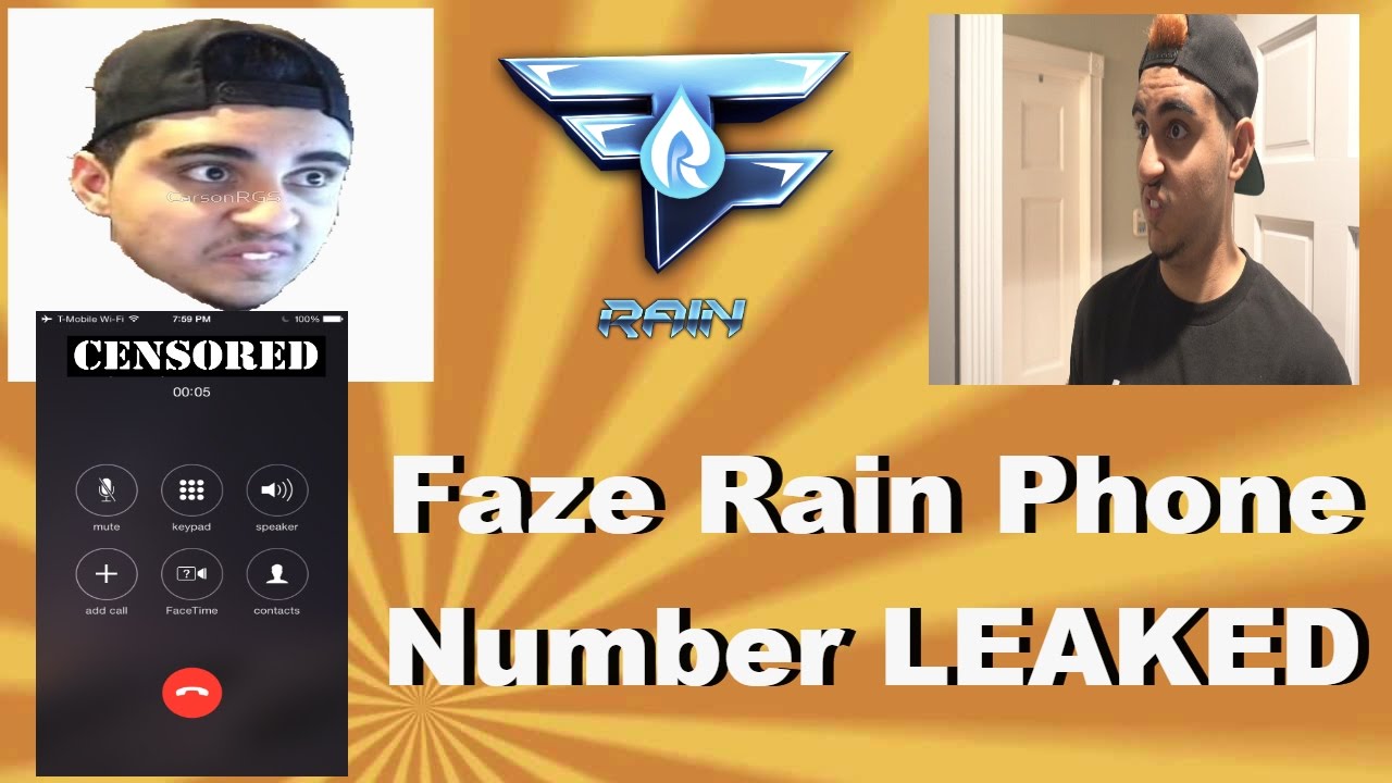 Faze Rain Phone Number LEAKED YouTube