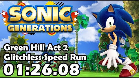 Sonic Generations - Green Hill Act 2 Glitchless Speed Run 01:26.08