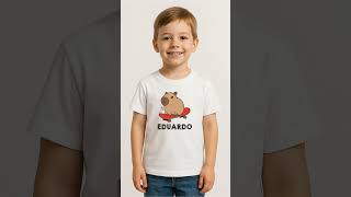 Camisa Personalizada Infantil Capivara Skate com nome - Videira e Arte  #camisapersonalizada #rj