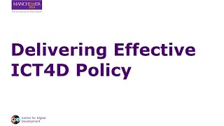 Delivering Effective Ict4D Policy